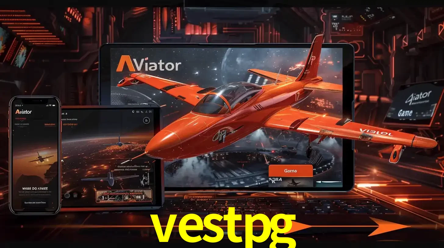 Apresentação tecnológica do jogo Aviator com um avião saindo da tela de um tablet, demonstrando a experiência imersiva em múltiplos dispositivos no vestpg.