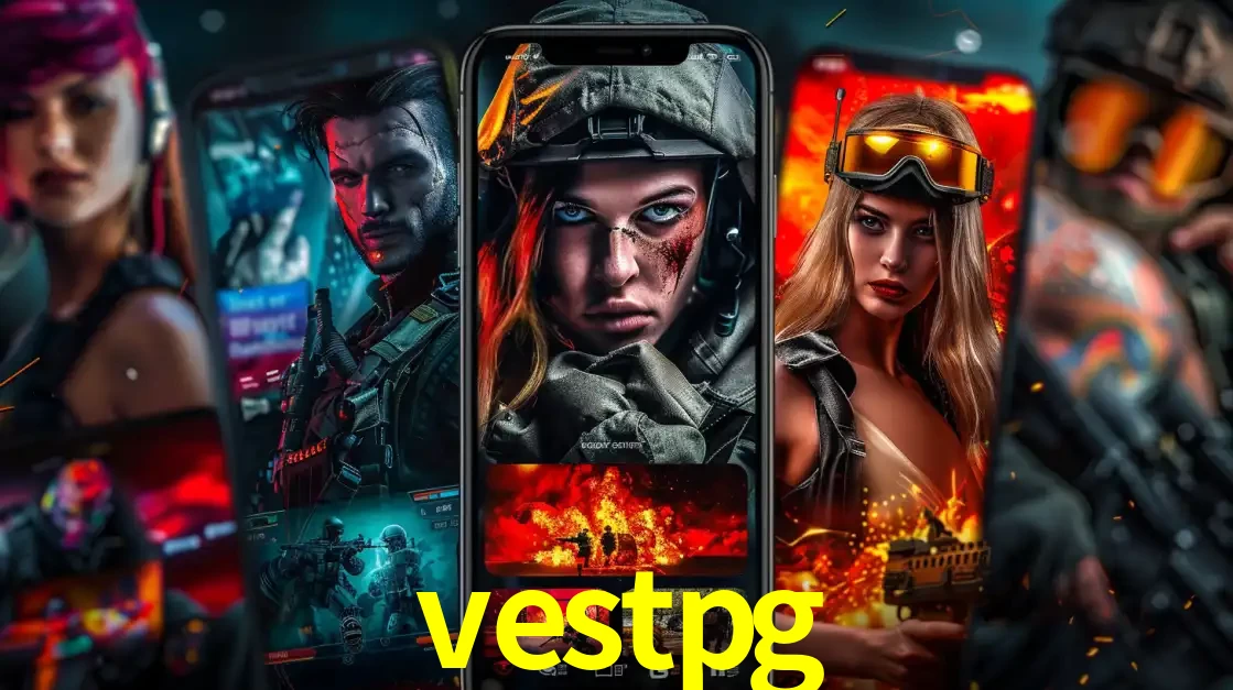 Montagem de telas de celular mostrando diversos personagens, masculinos e femininos, de um jogo de tiro, ilustrando a diversidade de equipes de e-sports para apostar no vestpg.